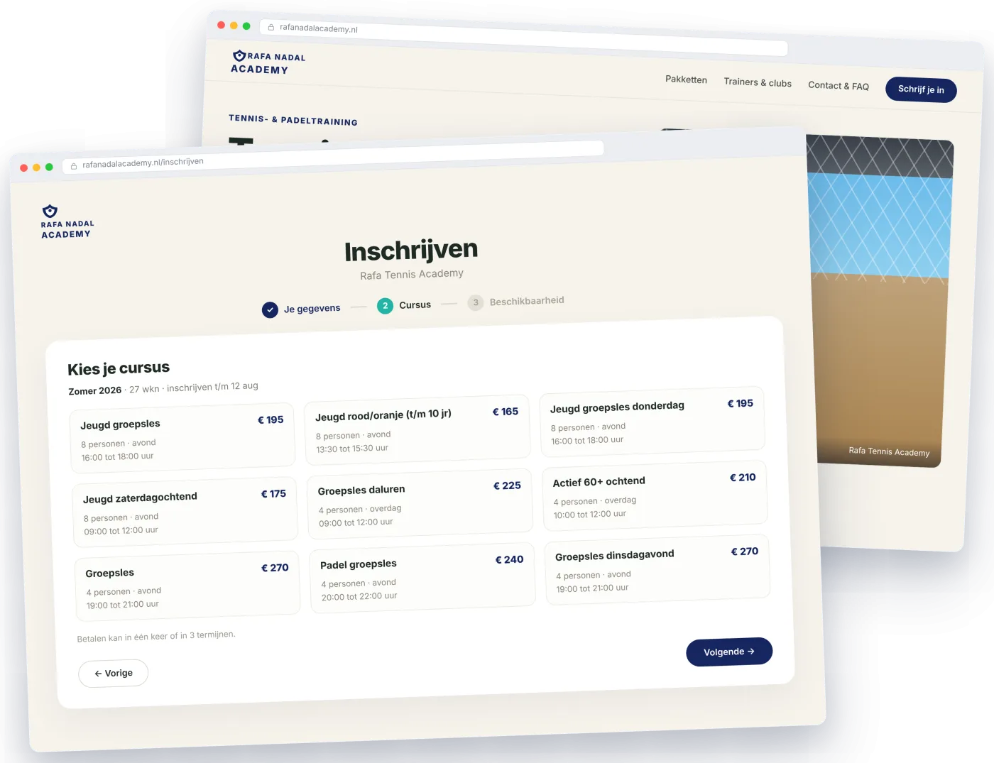 Voorbeeld van een studiowebsite gemaakt met REQUR